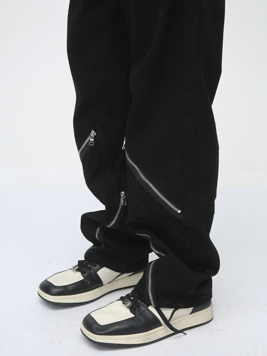 Mtlclothes ropa de hombre | 2024 cuatro estaciones nueva cremallera decoración ins moda marca diseño jeans hombres