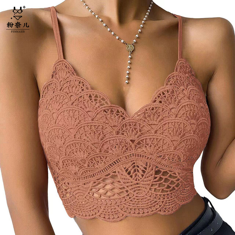 2023 nuevo estilo envuelto en el pecho sin espalda sexy más tamaño tubo superior deportes correa de encaje chaleco sujetador para las mujeres