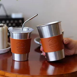 厂家跨境304啤酒杯不锈钢水杯单层卷边奶茶咖啡杯户外野露营杯子