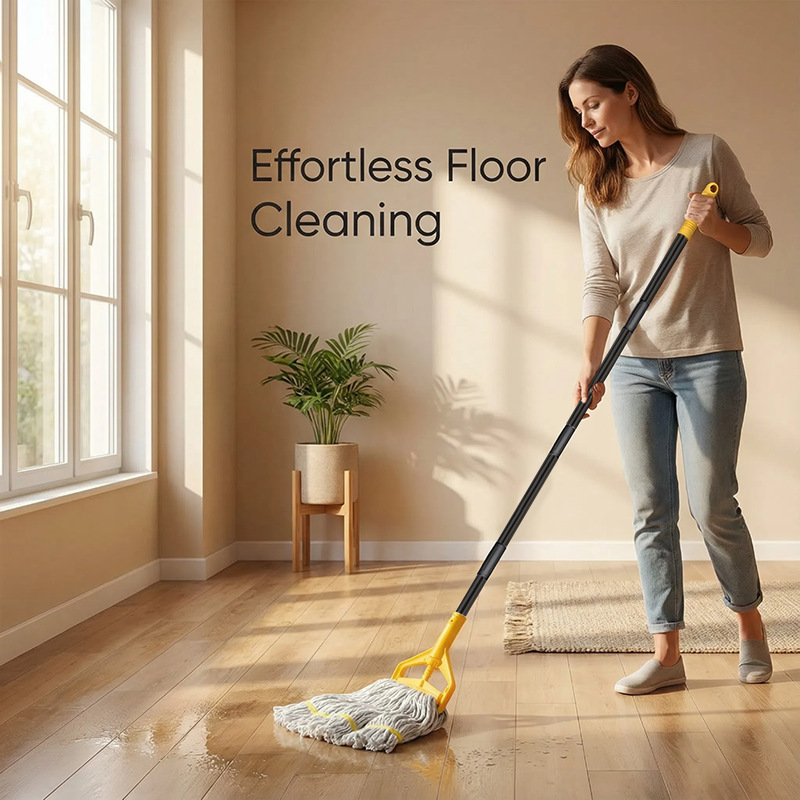 Three-Section Cotton Mop, Eco-Friendly and Durable, Modern Design, Multi-Functional for Household Use