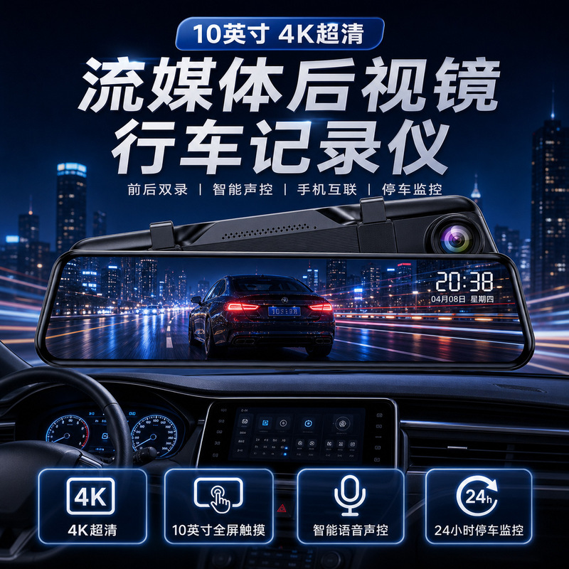 4K CarLog Full Screen Touch Streaming Media Let Me Travel High Definition Night Vision Electronic Dog Mobile Phone Interconnected Reversing Shadow 4K CarLog Full Screen Touch Streaming Media Let Me Travel High Definition Night Vision Electronic Dog Mobile Phone Interconnected Reversing Shadow