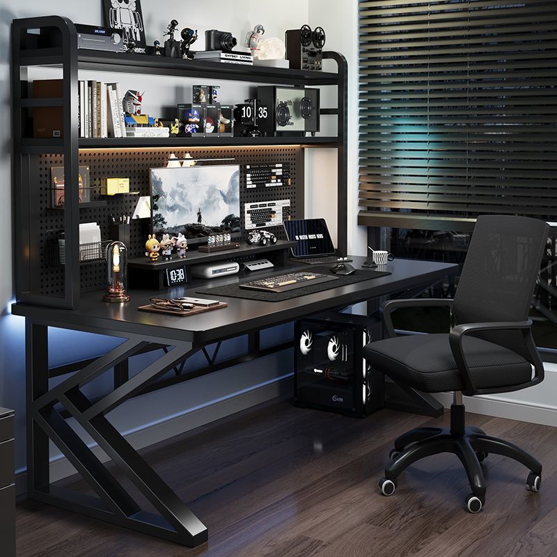 Computer Desk Desktop Desk Bookshelf Integrated Table Bedroom Study Table Home Desk Hole Board E-Sports Table and Chairs