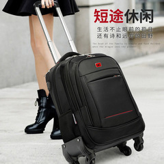 Multifunctional Business Wheeled Suitcase with Detachable Wheels, Travel Rolling Backpack, Large Capacity Waterproof and Durable Wheeled Dual-Shoulder Bag