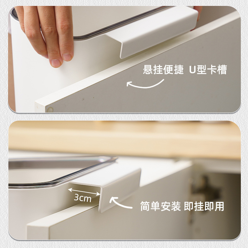 キッチン人気の壁掛けゴミ箱、キャビネットドア、生ごみ吊り下げ収納バケツ、蓋なし大型ゴミ箱|undefined