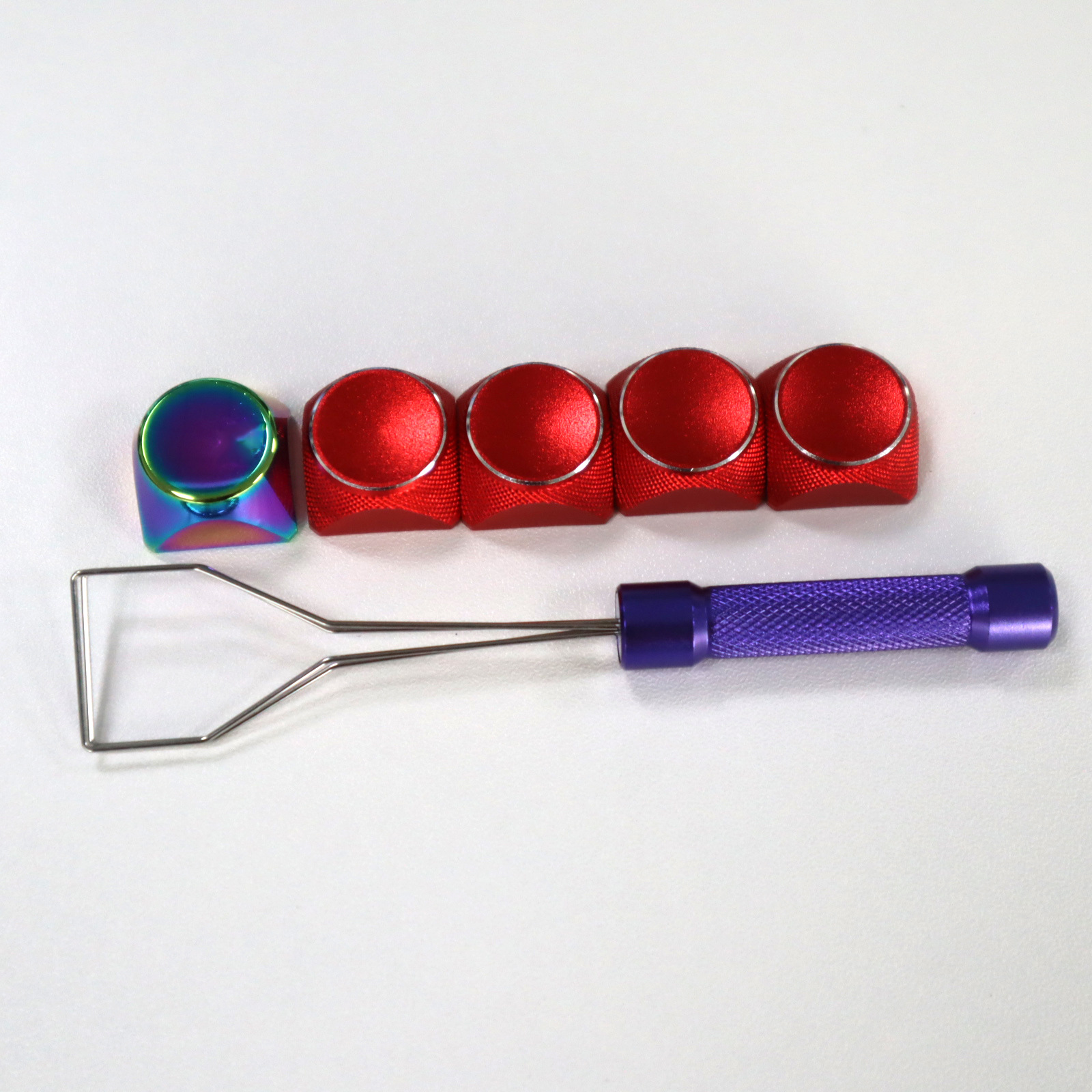 Xda altamente personalizada aleación de aluminio CNC metal clave tapa mecánica teclado tapa gradiente de color llave metal llave extractor