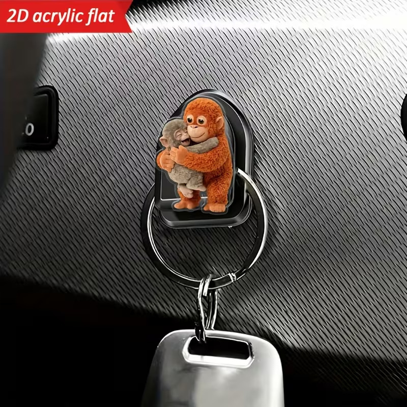 Cross-Border Acrylic 2D Flat Surface with a Pattern of Monkeys Hugging Each Other, Multifunctional Adhesive Car Storage Cross-Border Acrylic 2D Flat Surface with a Pattern of Monkeys Hugging Each Other, Multifunctional Adhesive Car Storage