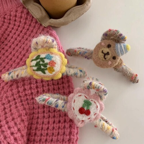 Cute Cherry Flocked Big Shark Clip Hairpin Craft Hair Accessory Simple  Autumn/Winter New Style Rear Head Hair Accessory