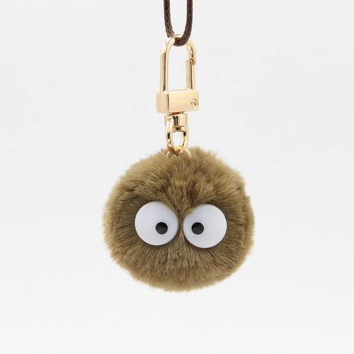 Cute Coal Ball Plush Ball Charms Creative Bag Phone Case Charm Earphone Box Accessory Fairy Charm
