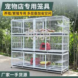 p飞猫笼子三层繁殖猫笼宠物店寄养家用笼双层繁育笼猫舍子母笼鸽