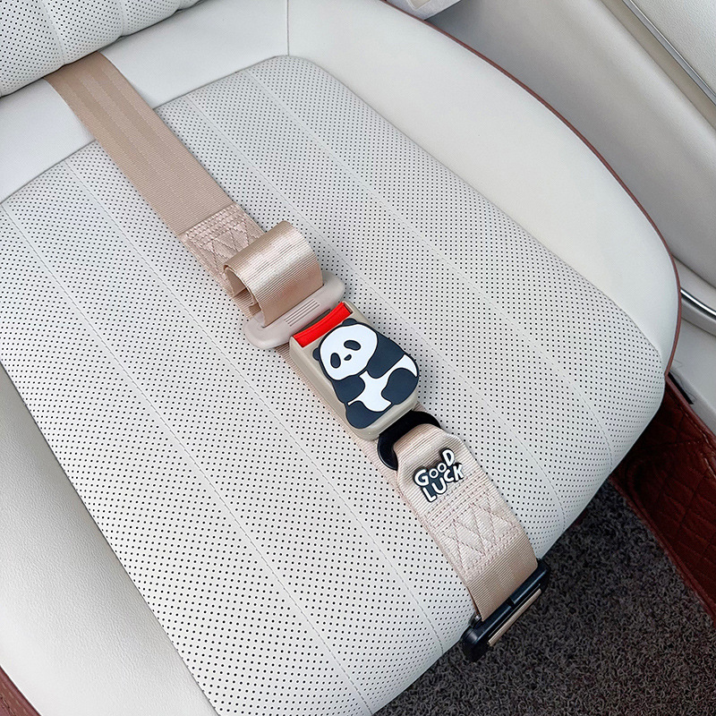 Maternity Seatbelt Adjuster, Qìchē Car seat belt - three-point-anti-strangle-seatbelt-beige-panda