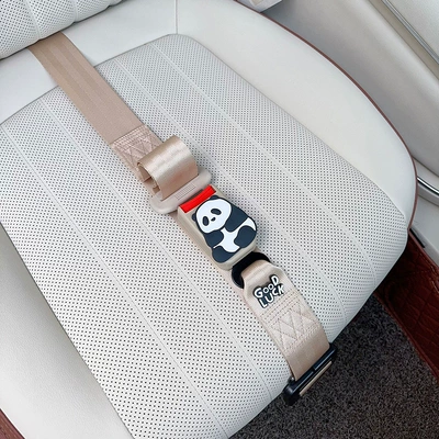 Late-Stage Driving Artifact, Abdominal Support, Car seat belt - three-point-anti-strangle-safety-belt-beige-panda