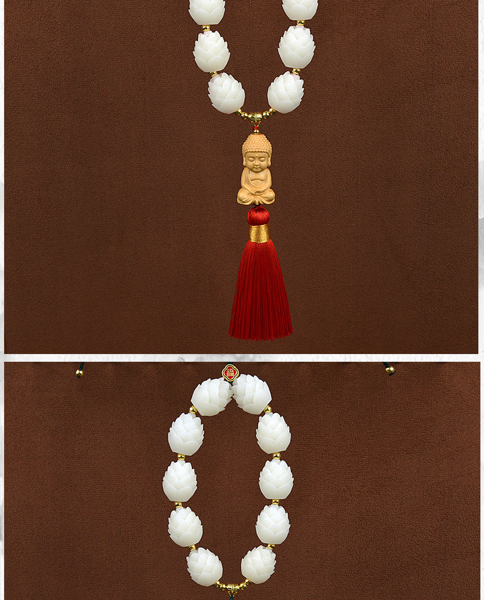 Tiktok Popular Lotus Little Buddha Car Pendant, Baby Buddha for Car Rearview Mirror, Good Luck Charm, Peach Wood Car Decoration