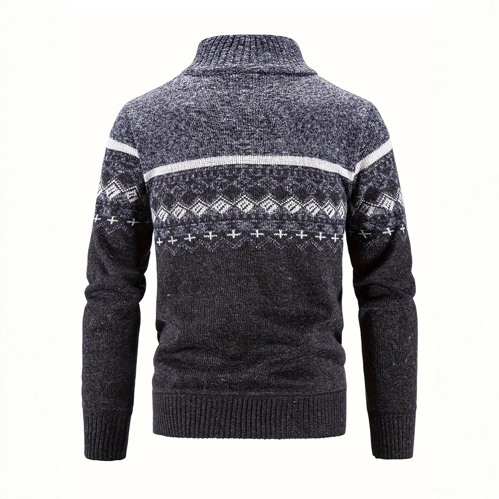 Nuevo transfronterizo Amazon otoño y invierno nuevo suéter de hombre de cuello de pie color de punto cardigan suéter casual de hombre