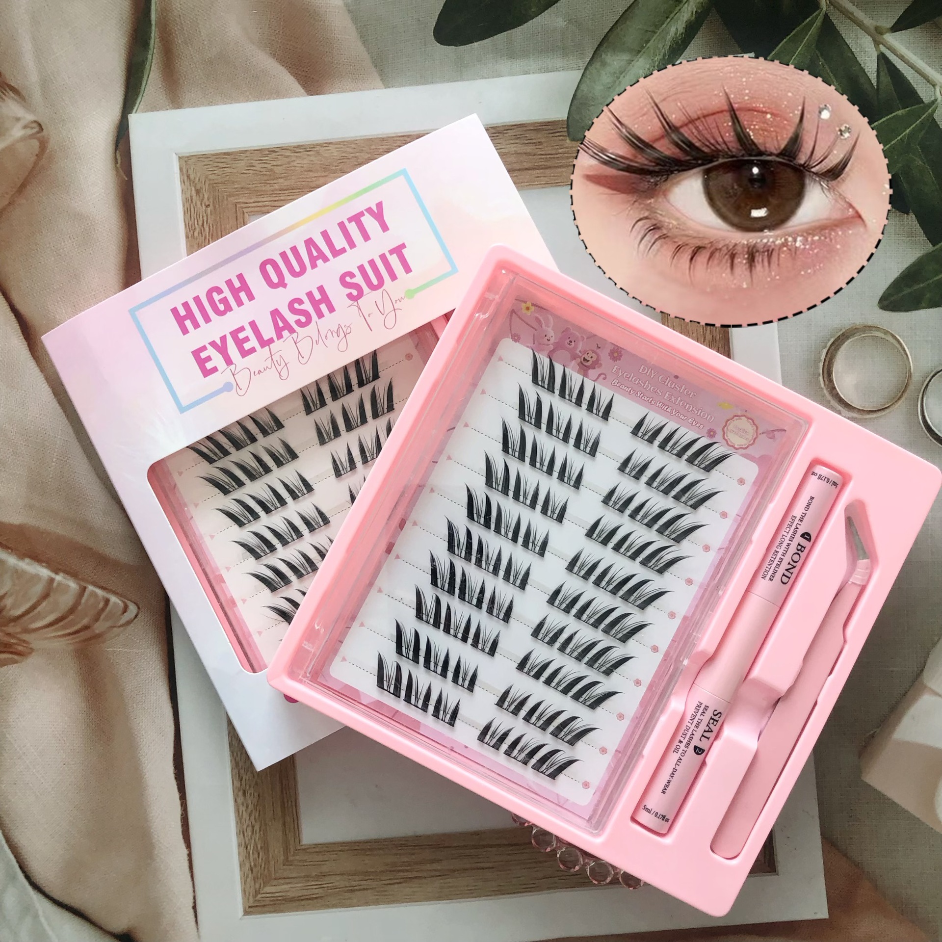 Transfronterizas pestañas falsas 30 - 100D comercio exterior caja de pestañas gruesas con pinzas de pegamento conjunto de pestañas falsas