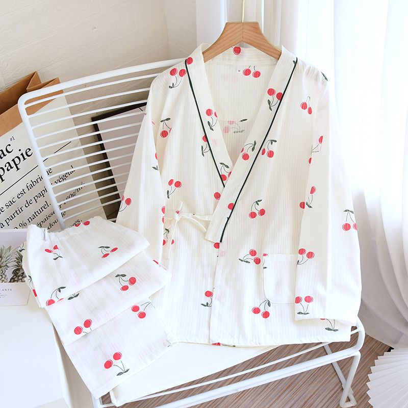 측면 개구부 - 빈 거즈 - 체리 - 흰색