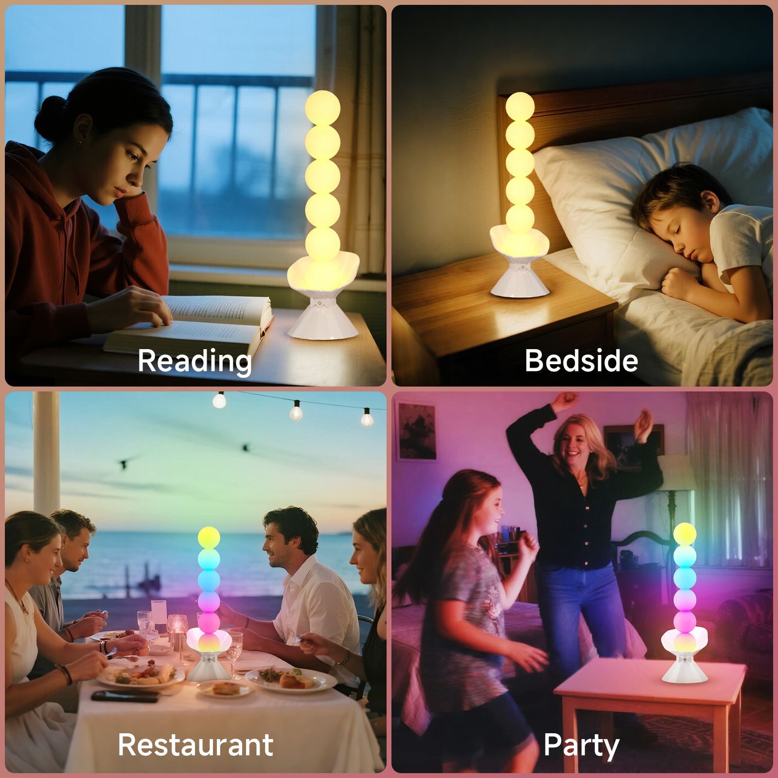 新款幻彩台灯5VUSB卧室书房蓝牙遥控音乐氛围灯led床头柜桌面台灯