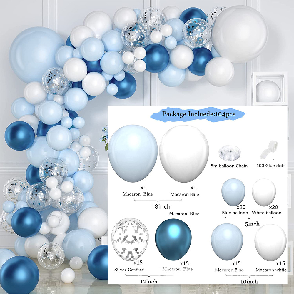 Blue Ocean Macaron Balloon Set Birthday Arrangement Party Supplies Decorative Balloon Chain Set Decorative Landscape Balloon