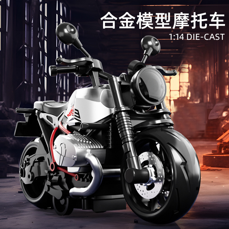 Modelo de coche de aleación Zhengxinyuan 1:14 Harley Ducati Latte motocicleta de juguete con modelo de fuerza de retorno al por mayor