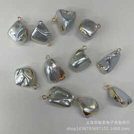 天然贝壳染色坠子红色绿色黑色不规则牙齿形吊坠 DIY饰品配件批发