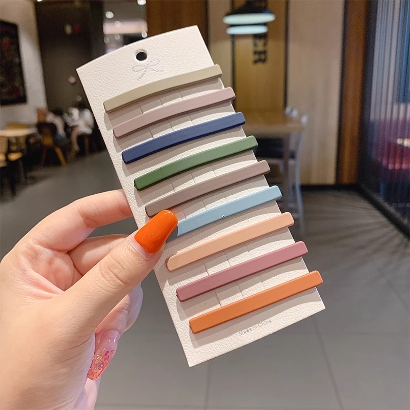 Clip de cabello de color lindos para mujeres bordas laterales frangeas de alta sensación de clip de borde de la frente rotura cabello de boca de pato tocado