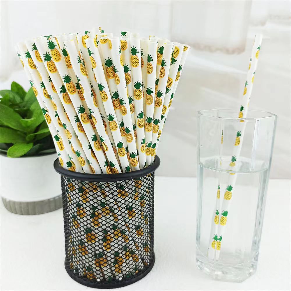 Gran cantidad en stock paja de papel desechable al por mayor paja de papel degradable paja de fruta