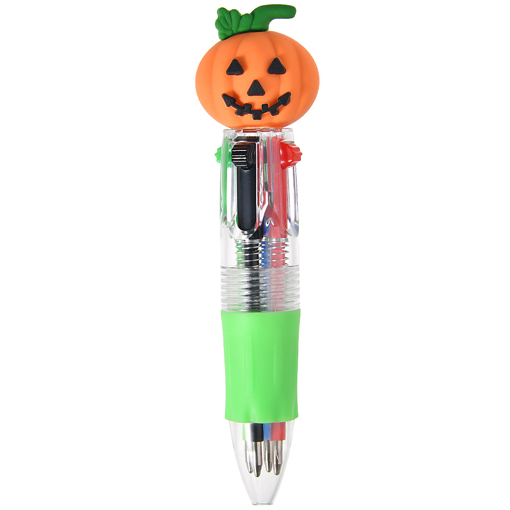 Serie de Halloween Bolígrafo de prensa de cuatro colores Mini bolígrafo lindo bolígrafo corto fácil de llevar Bolígrafo multicolor de la cuenta del estudiante