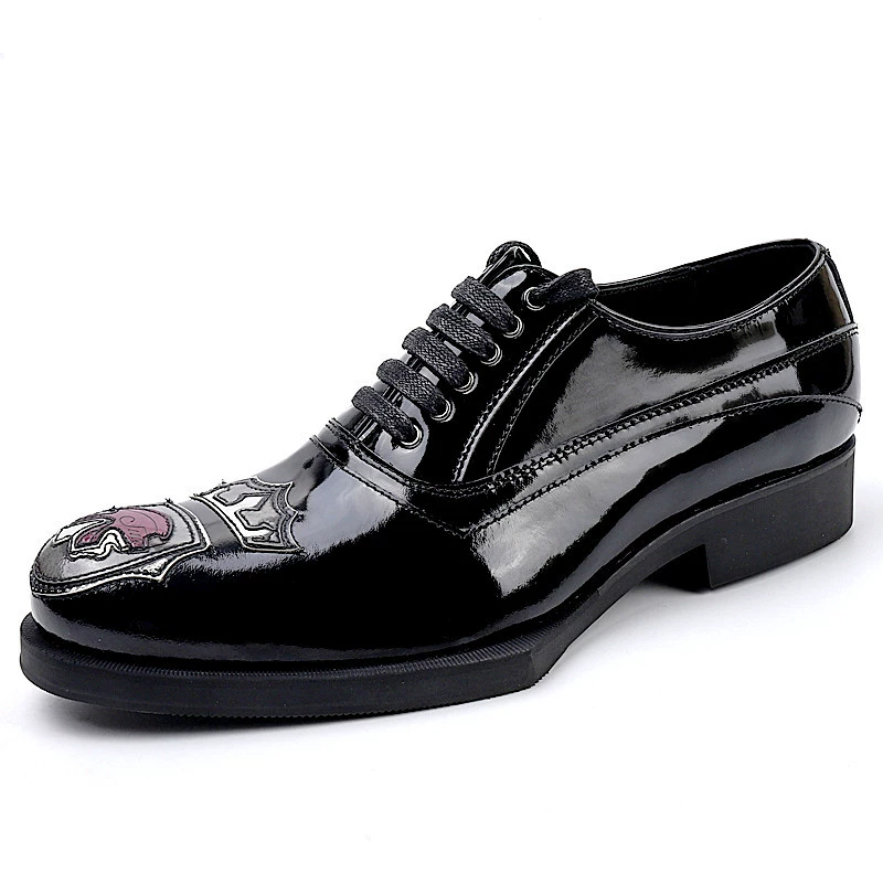 2020 новые мужские официальные деловые кожаные туфли ручной работы с вышивкой тюленей на шнуровке и круглым носком, британская модная мужская кожаная обувь Оксфорд, модная