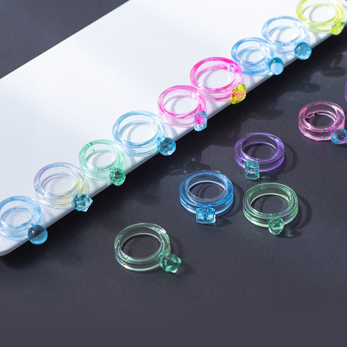 Glue diy mold faceted gemstone ring pigeon egg diamond ring collection abrasive tools Valentine's Day jewelry jewelry set