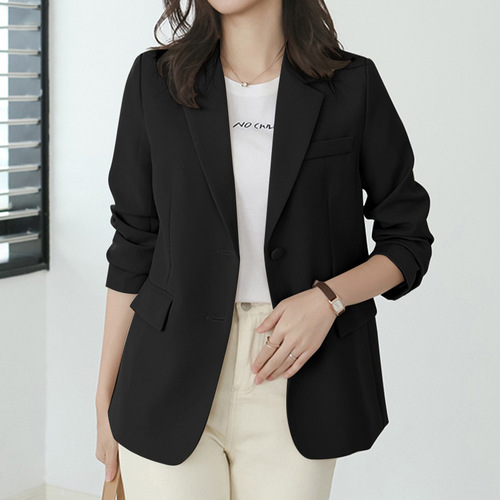 TikTok khaki suit jacket for women, petite size, trendy street fashion, Korean style casual suit set