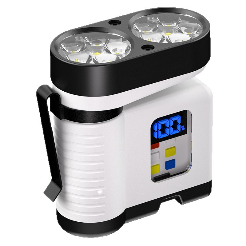 Nuevo transfronterizo 10LED mini linterna USB recargable larga duración linterna sombrero con lámpara de trabajo de absorción