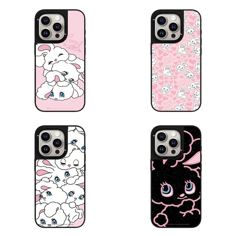 Co-Branded Pink Heart-Shaped Naughty White Rabbit Cute Design Suitable for Apple Iphone16Pro/17Promax/15Plu Co-Branded Pink Heart-Shaped Naughty White Rabbit Cute Design Suitable for Apple Iphone16Pro/17Promax/15Plu
