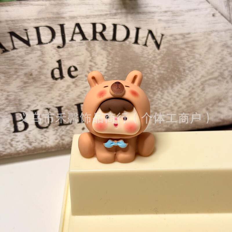 新款实色磨砂手感漆动物仔仔软萌莉莉丝抖音直播桌面车载摆件盲袋|undefined