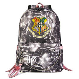亚马逊魔法学院徽章韩版USB青少年学生书包男女休闲旅行双肩背包