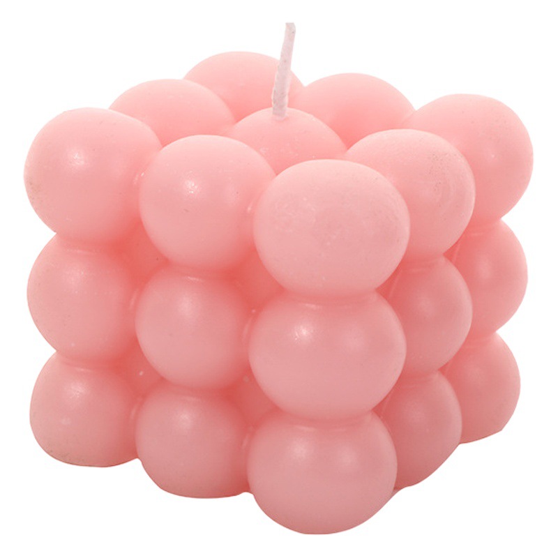 INS viento neto rojo creativo burbuja forma cubo aromaterapia vela al por mayor hogar simple fragancia vela adornos
