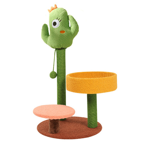 Cactus cat climbing frame sisal wear-resistant cat scratching board cat nest all-in-one cat tree cat jumping platform cat claw cat toy