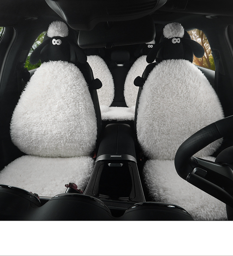 Factory Direct Sales Winter Plush Three-Piece Set Five-Seat Warm and Comfortable Plush Butt Cushion Single-Seat Winter Universal Seat Cushion