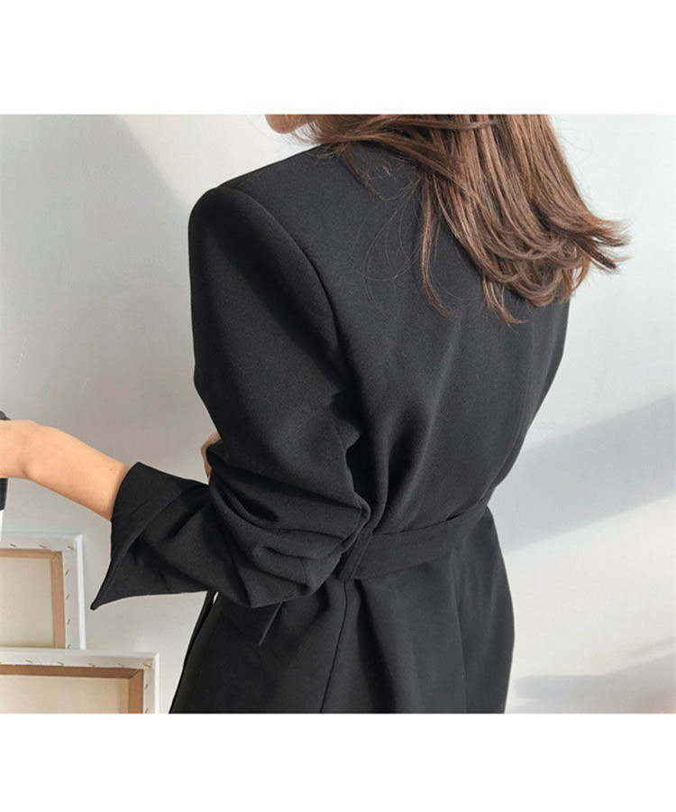 Abbigliamento donna Giacca nera da abito Cintura da donna 2024 Nuovo design primavera e autunno Nicchia Stiratura gratuita Temperamento Piccolo abito Manica lunga_voghion.com