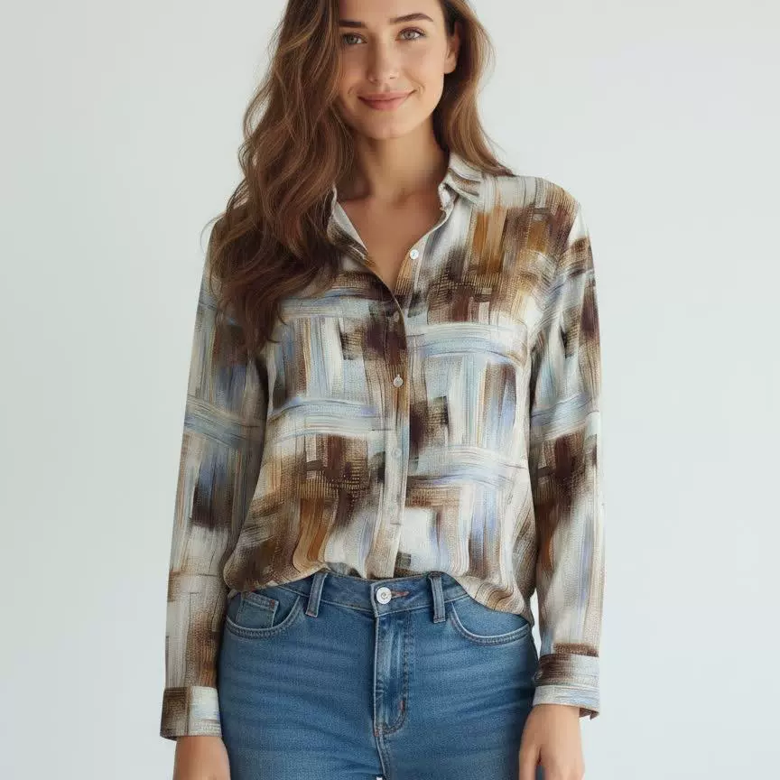 跨境ebay外贸高级设计感长袖衬衫女2026新款港风复古chic休闲上衣