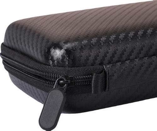Black Eva Earphone Bag with Grass Pattern External Hard Drive Bag PU Camera Bag Digital Storage Bag Data Cable Storage Bag
