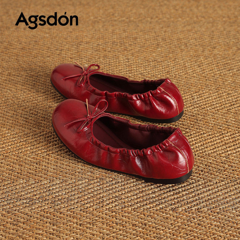 Augushideng Women's Flat Platform Loafers 2026 New Autumn Red Ballet Slip-Ons Lightweight and Super Stylish Shoes Augushideng Women's Flat Platform Loafers 2026 New Autumn Red Ballet Slip-Ons Lightweight and Super Stylish Shoes