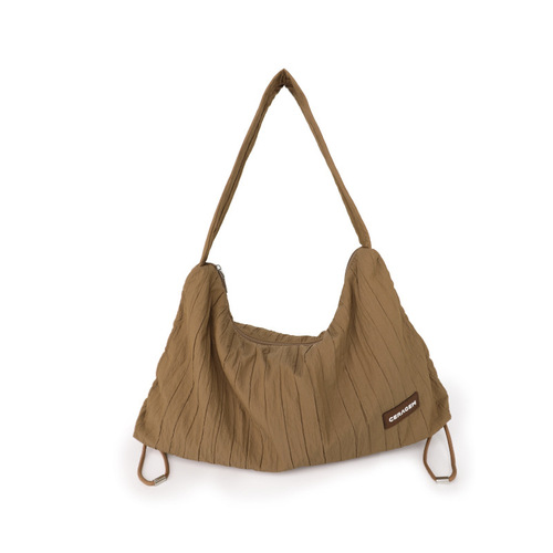 2024 New Summer Bags Women's Ins Pleated Underarm Bag Fashion Commuting Handbag Casual Shoulder Dumpling Bag