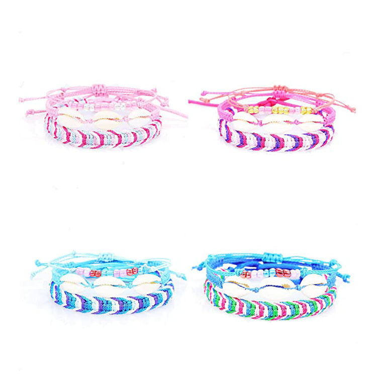 Foreign Trade Cross-border Hot-selling Multi-piece Set Bracelet Shell Colorful Beads Hand-woven Environmentally Friendly Rainbow Bracelet Nepalese