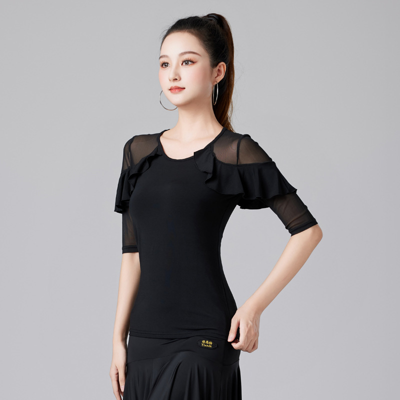 Latin Dance Top Summer Female Adult New Modern Dance Costume Gubart Ballroom Dance Top Practice Performance Costume