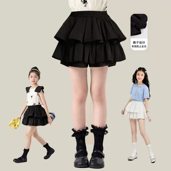 Girls' Skirt Summer Skirt 2025 New Summer Children's Short Skirt Big Children's Girl's Puffy Cake Skirt