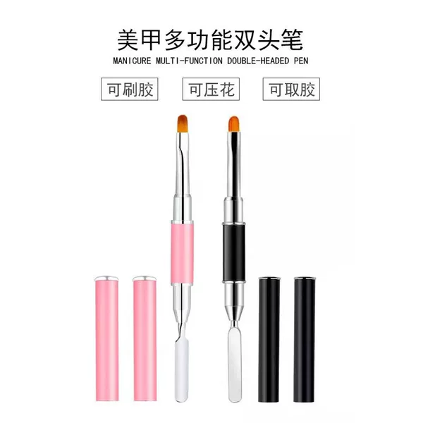 Nail Art Pen Double-ended Dual-purpose Pen Glue Pen Quick Extension Glue Pen Painted Pen Steel Push Phototherapy Nail Pen Factory