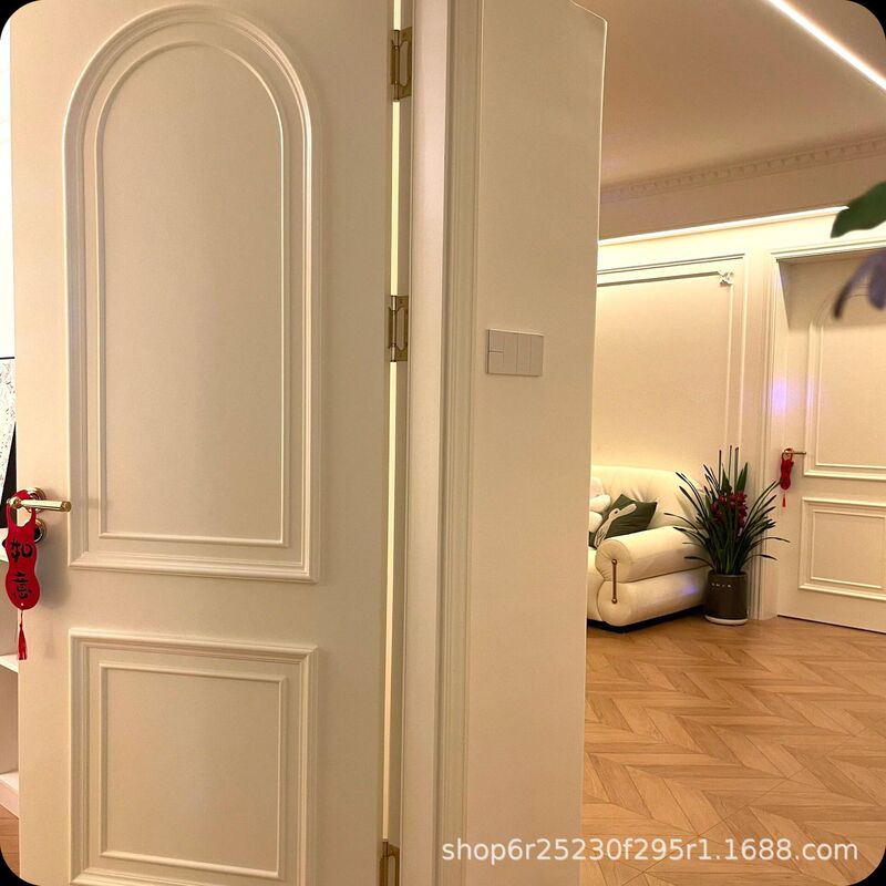 French Painted Wooden Door Bedroom Door High-End Full Set of Home Door Interior Door Complete Set of Cream Room Door Wholesale