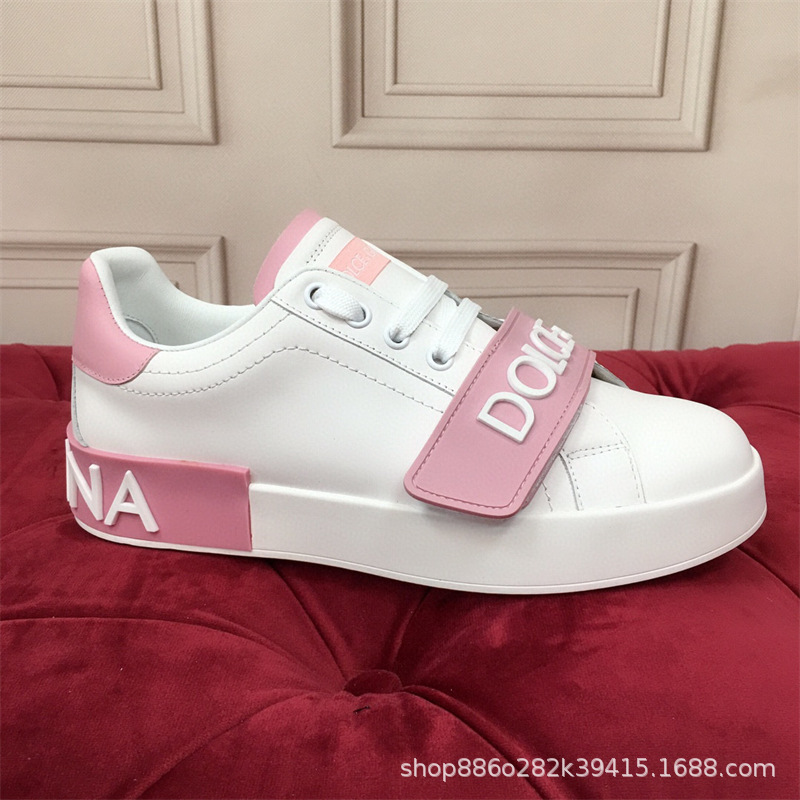 De gama alta de lujo D de cuero genuino de los hombres de moda DG deportes zapatillas de deporte casuales zapatos bajos de los hombres de comercio exterior zapatos de cuero de las mujeres de moda