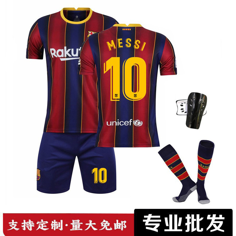 21 Barcelona Home Retro Classic No. 10 Messi Jersey Kidsren's Game Football Training Suit Set for Boys and Girls 21 Barcelona Home Retro Classic No. 10 Messi Jersey Kidsren's Game Football Training Suit Set for Boys and Girls