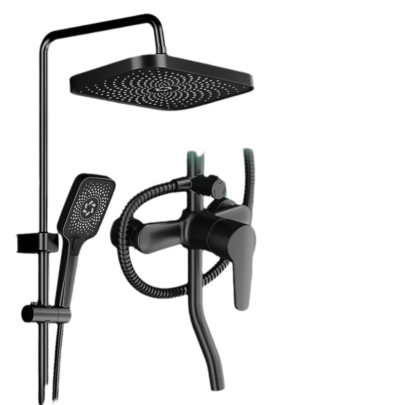 Set de ducha de ducha de baño presurizado ceniza de pistola de cobre baño baño baño de ducha de flores de soleado ducha cabeza de ducha