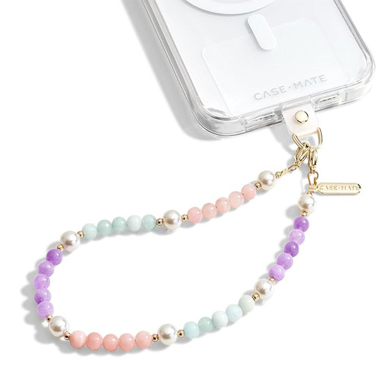 Cross-Border Handmade Beaded Faceted Crystal Phone Lanyard for Women, Light Luxury Natural Stone Bead Chain Bag Accessory